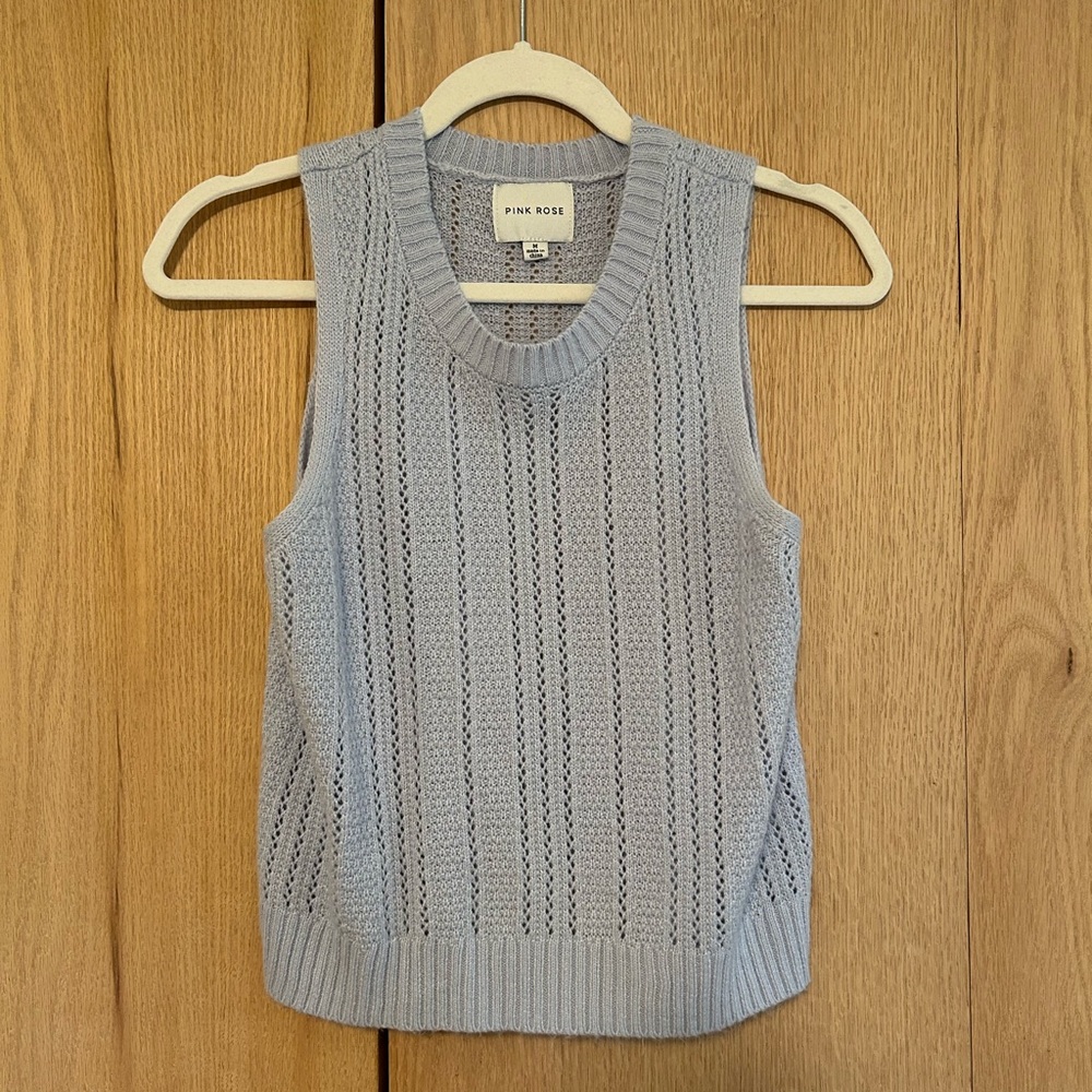 Pink Rose Light Gray Knit Top